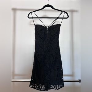 Draped lace mini dress